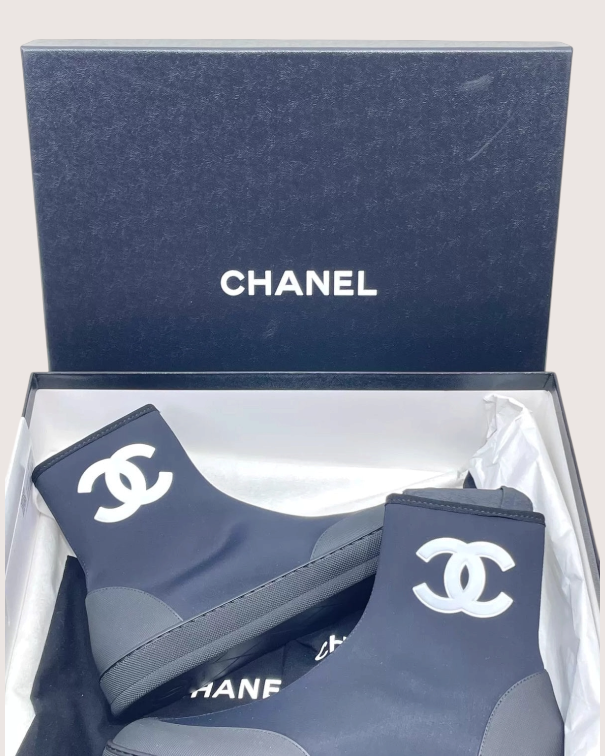 Chanel Coco Beach CC Logo Short Boots Black ["EU 35"]