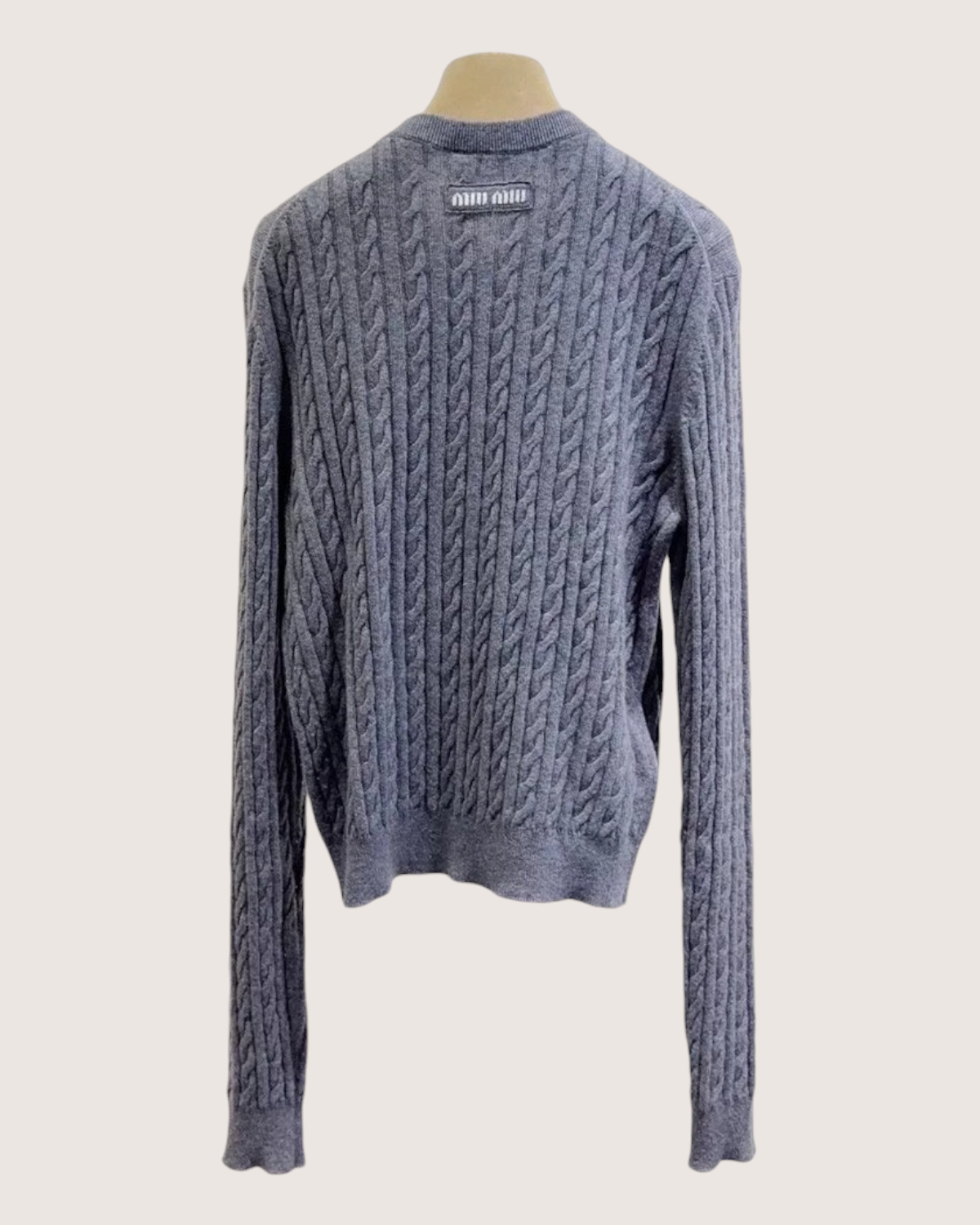 Miu Miu Cable Cardigan Grey FR 40