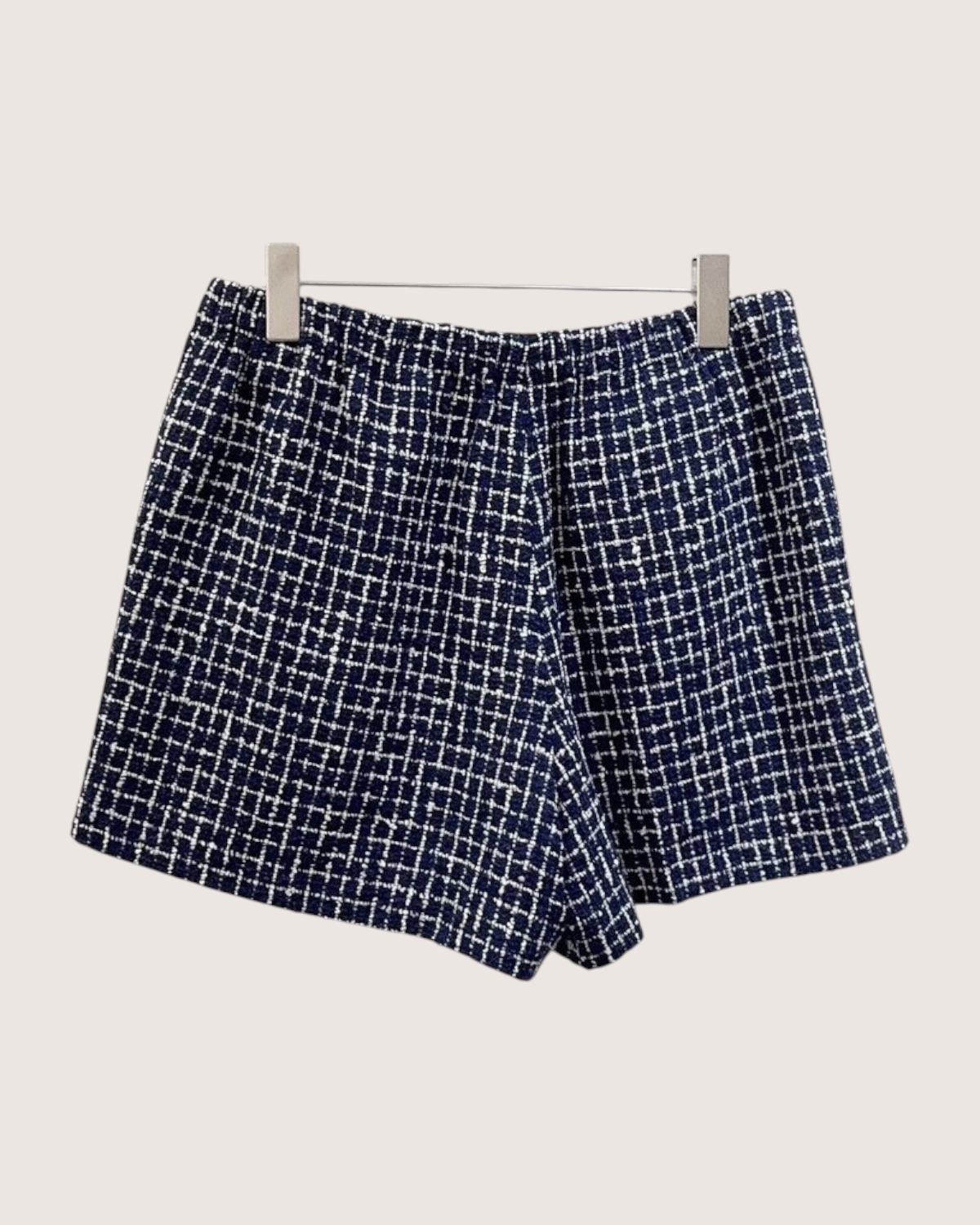 Miu Miu Tweed Shorts Navy, White FR 36