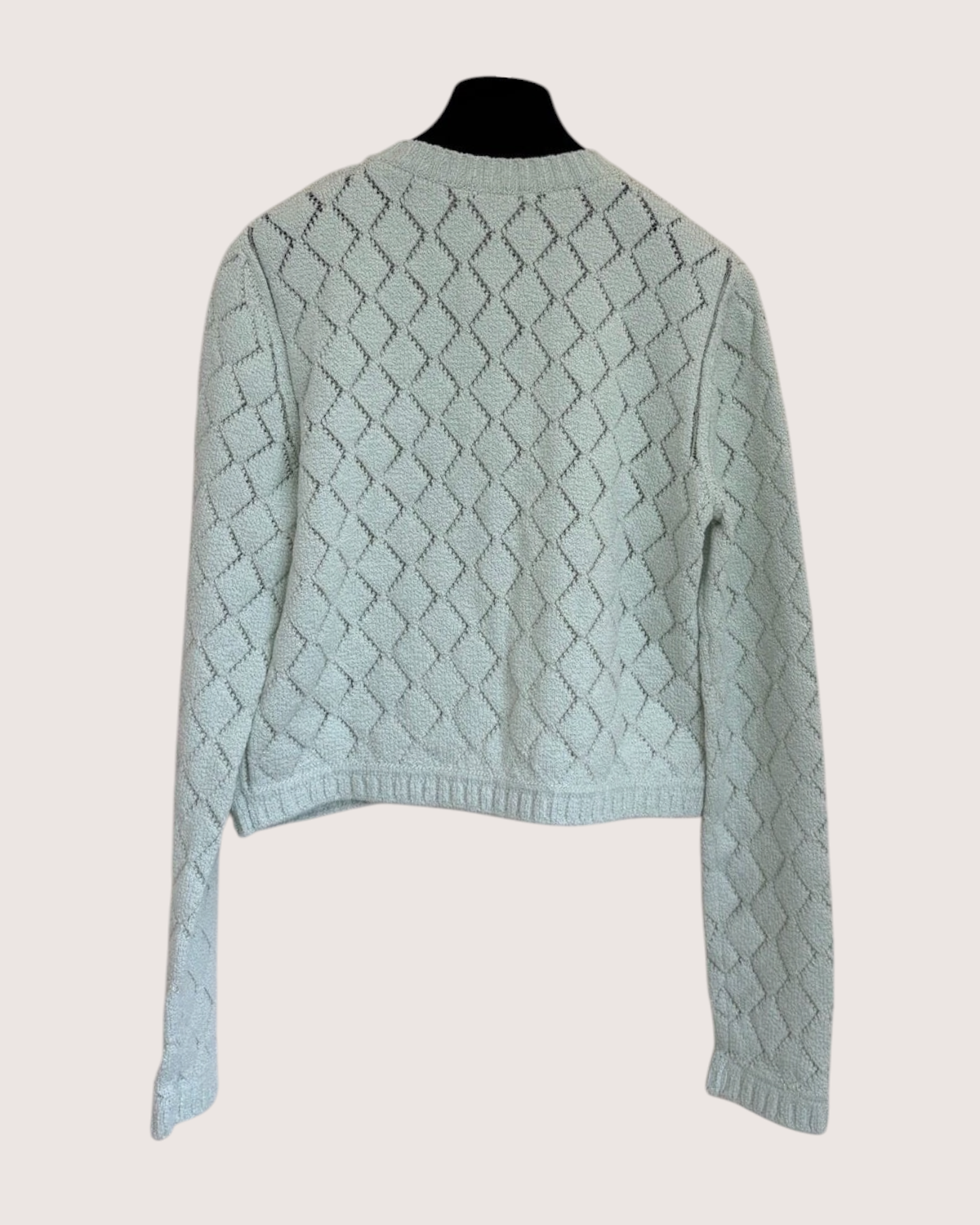 Chanel 23S Pointelle Cardigan Green FR 36