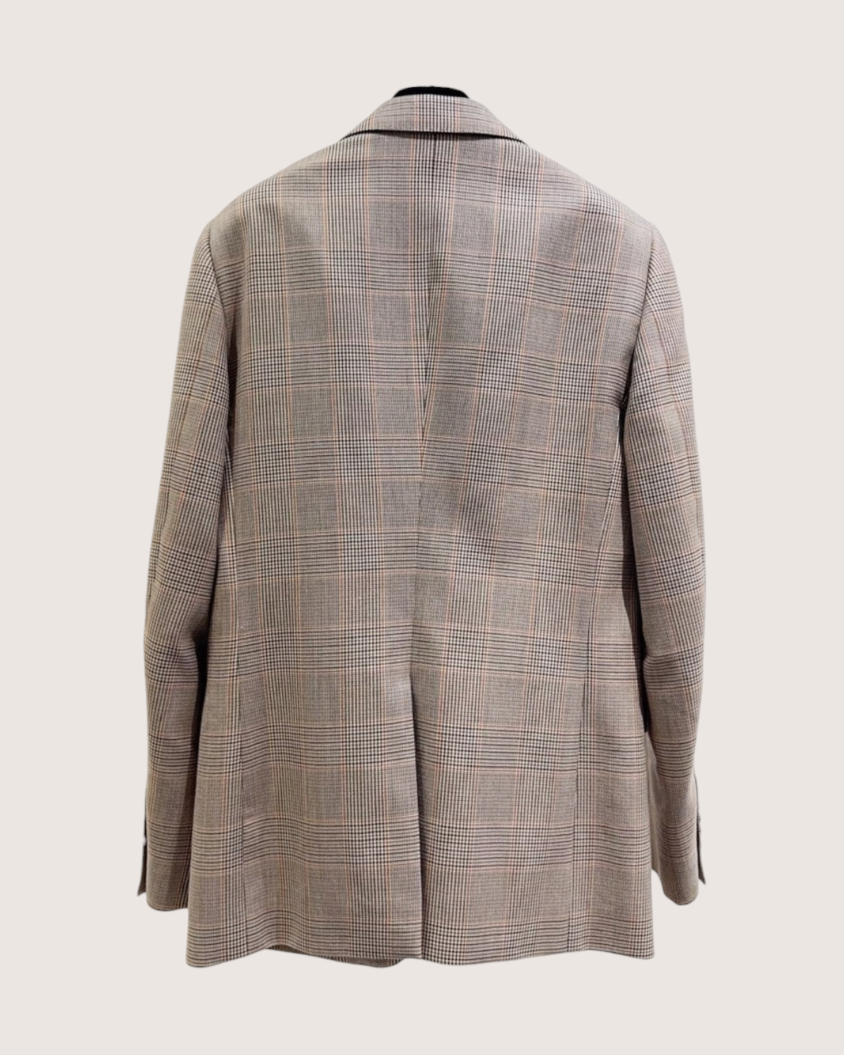 Celine Glen-Check Wool Jacket Beige/Ecru, Grey, Multicolor