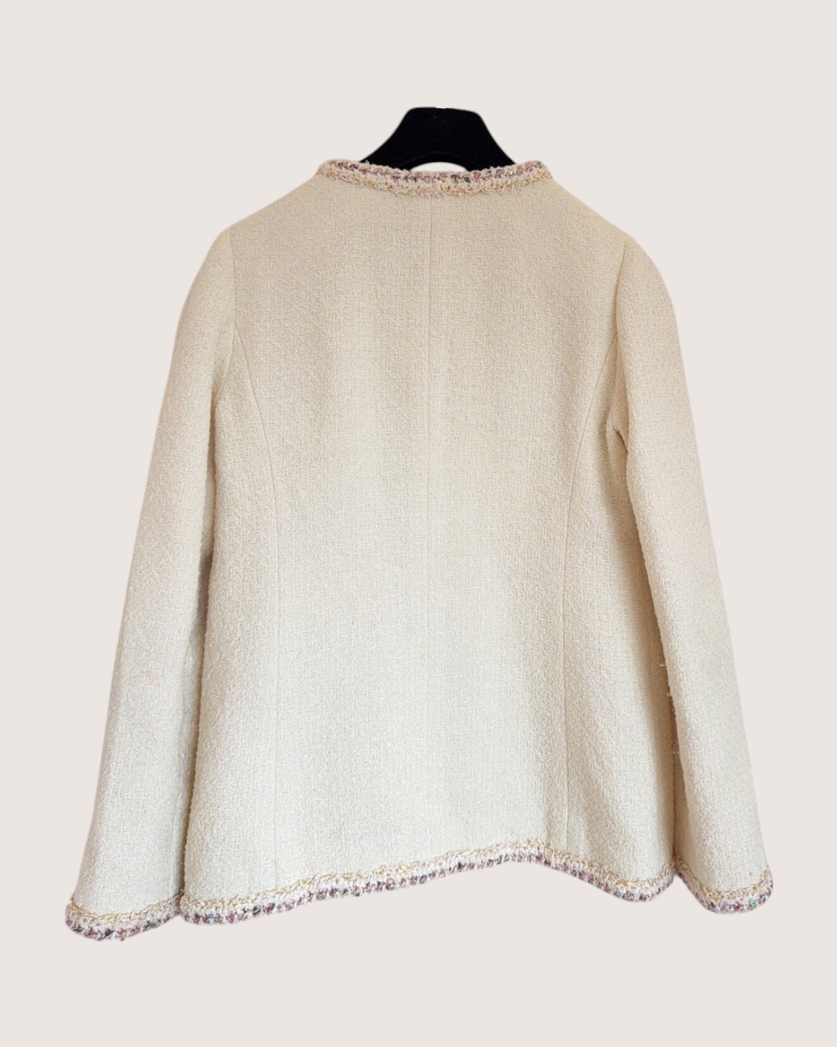 Chanel 26C Two-Pocket Tweed Jacket Beige/Ecru, Pink FR 36