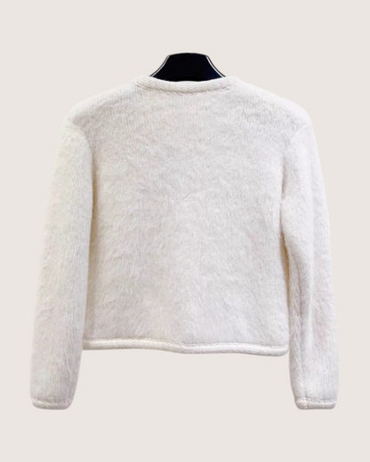 Celine Mohair Cardigan Beige/Ecru FR 34