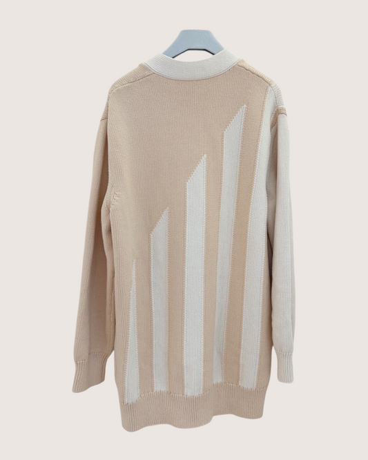 Hermès Horseshoe Cardigan Beige/Ecru, White FR 38