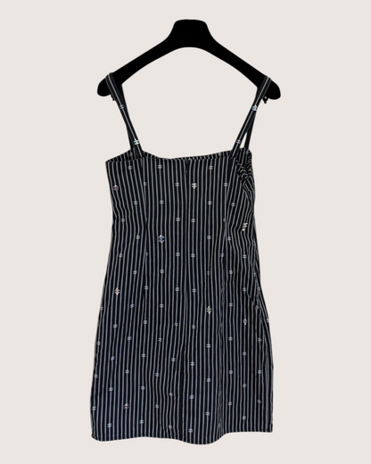 Chanel 21S Striped Mini Dress Black, White FR 36