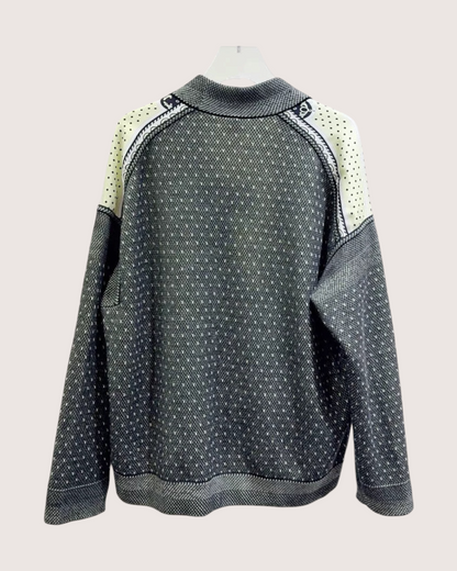 Hermès Bandana Print Cardigan Beige/Ecru, Grey, Black FR 34