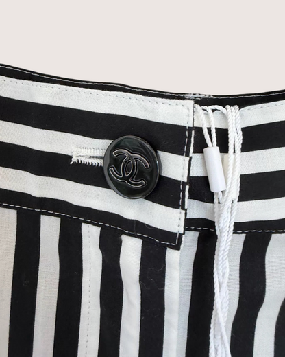 Chanel 25S CC Striped Wide-Leg Trousers - view 3