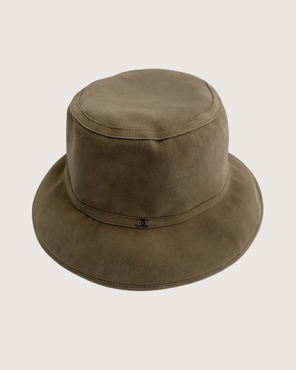 Chanel 24N Coco Neige Shearling Bucket Hat Brown One Size