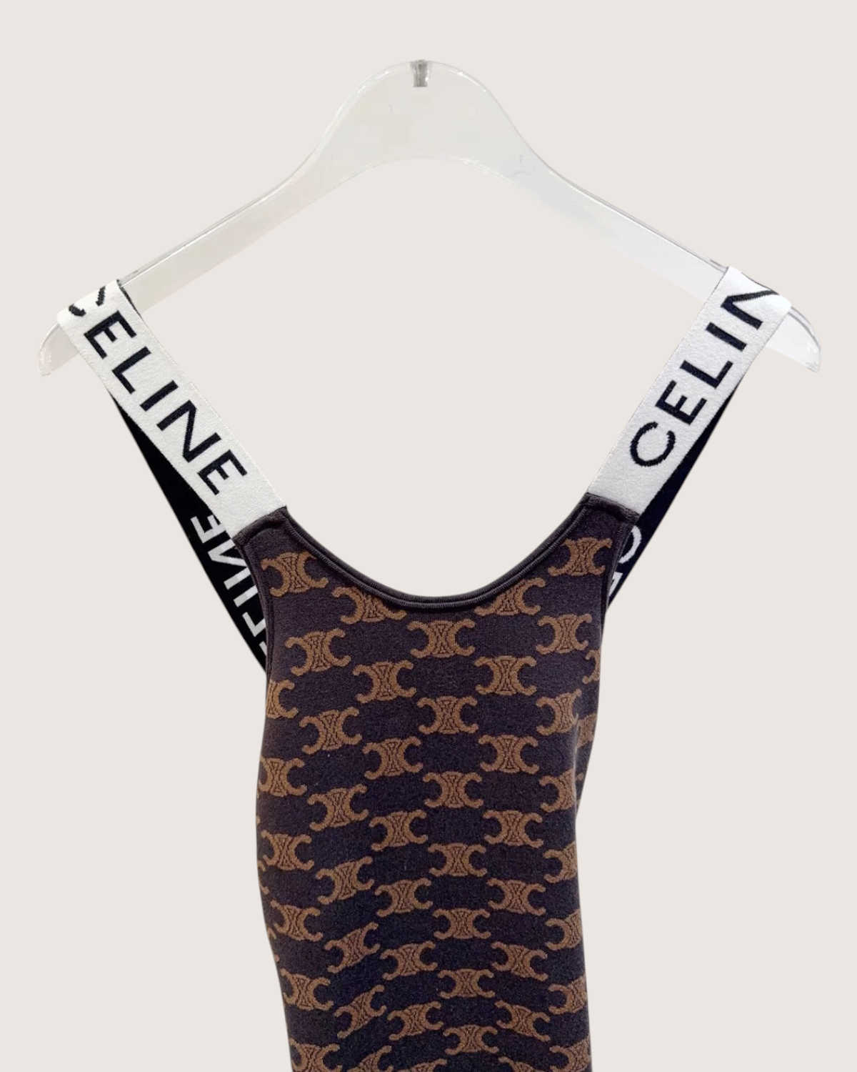 Celine Logo Maxi Dress Brown, Black FR 38