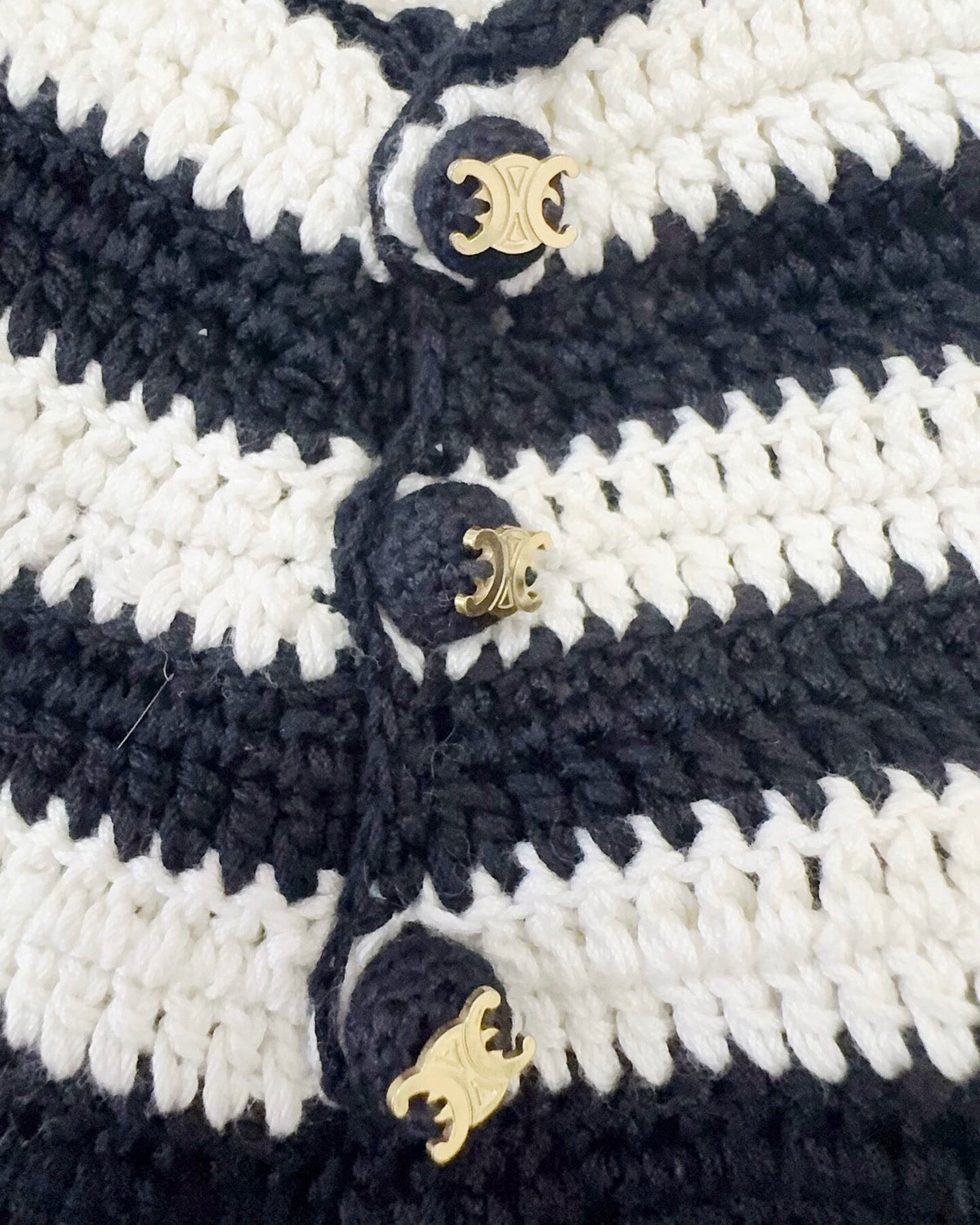 Celine Striped Mini Skirt Navy, White FR 38