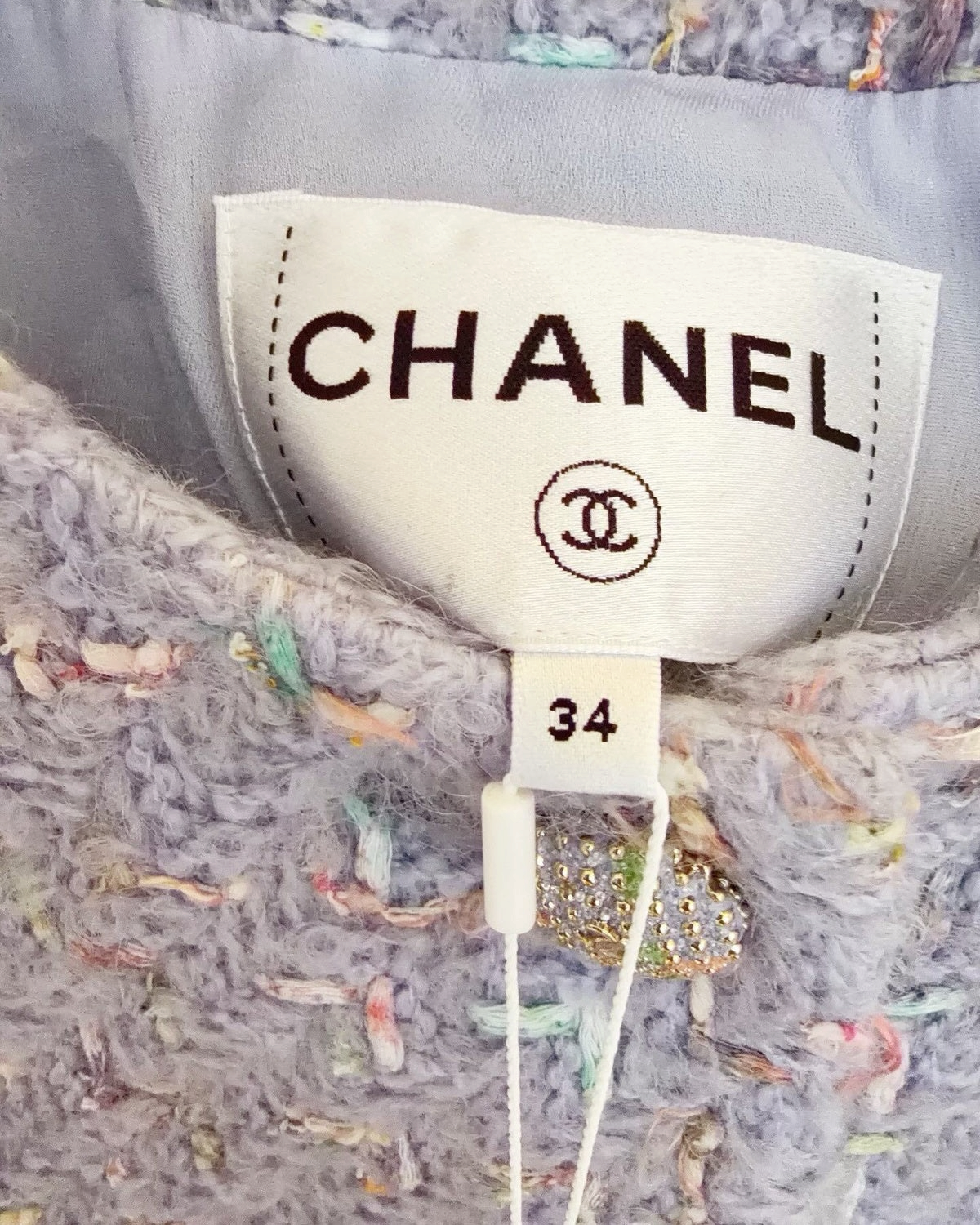 Chanel 25B Four-Pocket Tweed Jacket Purple, Multicolor FR 34