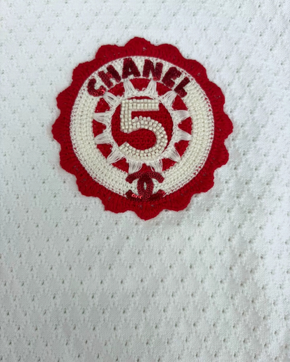 Chanel 23C Bouclé CC5 Logo Top White, Red FR 36