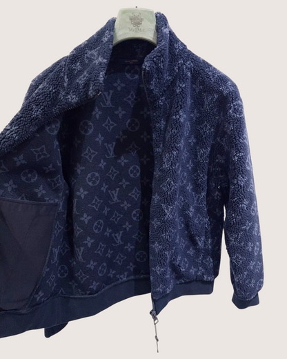 Louis Vuitton Monogram Fleece Jacket Navy, Blue FR 36