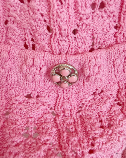 Chanel 24P Camellia Four-Pocket Cardigan Pink FR 38