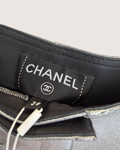 Chanel 24B Leather Mini Skirt