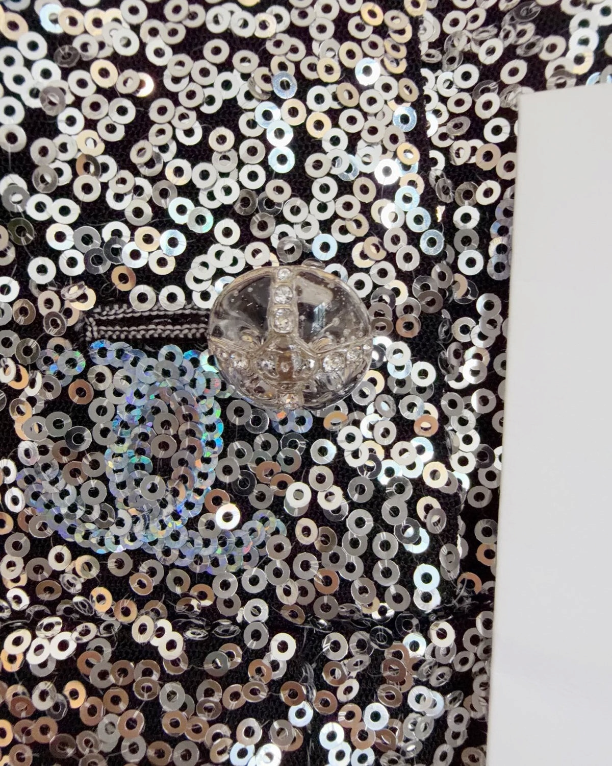 Chanel 24C Sequin CC Mini Skirt Silver, Black FR 38