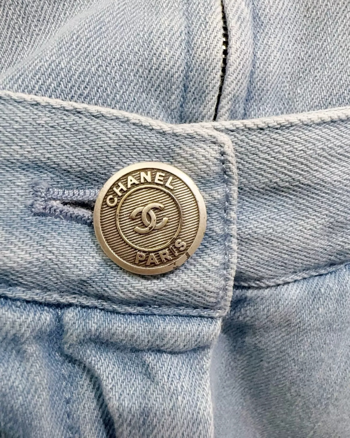 Chanel 16P Denim Mini Skirt Blue FR 34