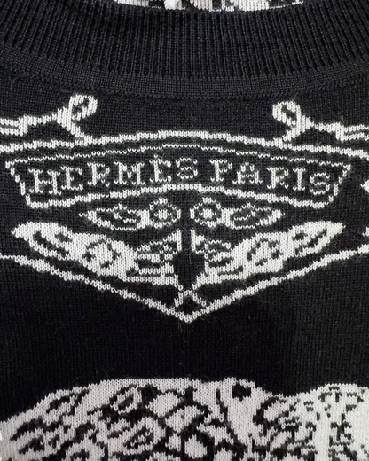 Hermès Jungle Leopard Sweater Black, White FR 36