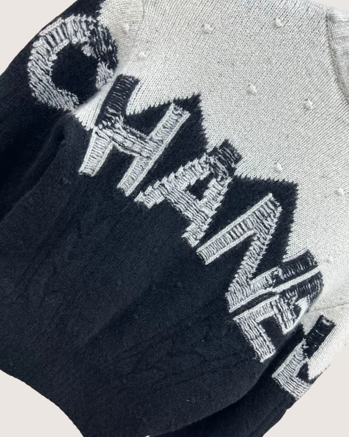 Chanel 21N Coco Neige Cashmere Sweater Black, White FR 34