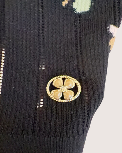 Chanel 24S Clover Cashmere Tank Top Black, Multicolor FR 34