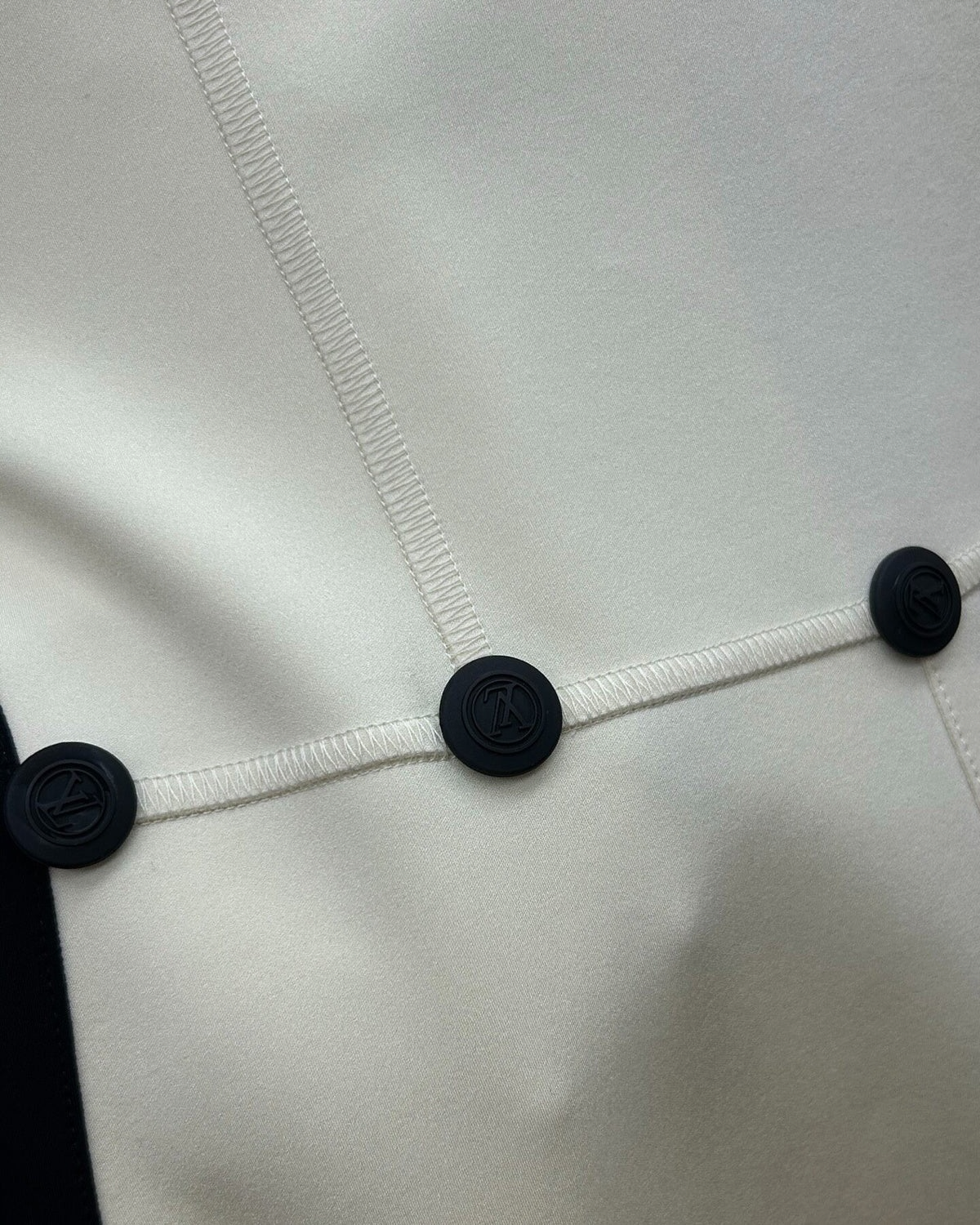 Louis Vuitton Zip-Front Colorblock Mini Dress Beige/Ecru, Black FR 38