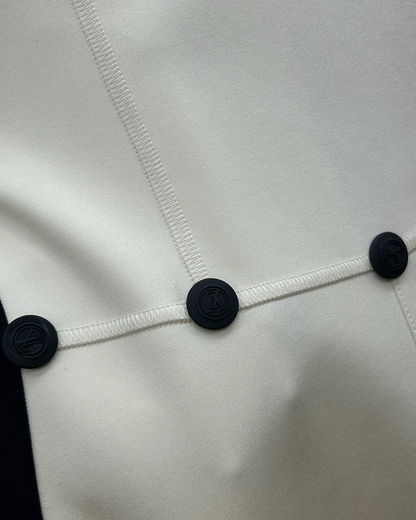 Louis Vuitton Zip-Front Colorblock Mini Dress Beige/Ecru, Black FR 38