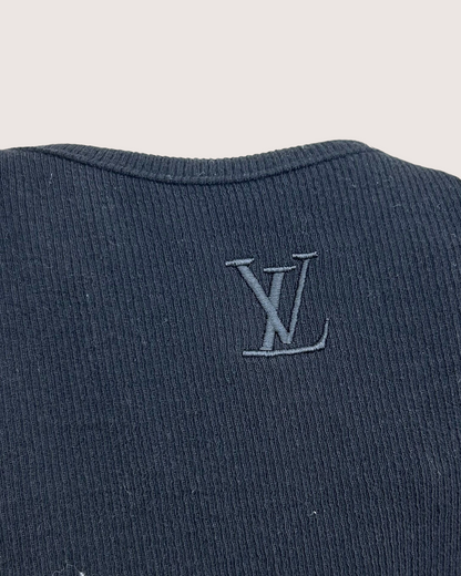 Louis Vuitton Ruffle-Trim Top Black, White FR 34