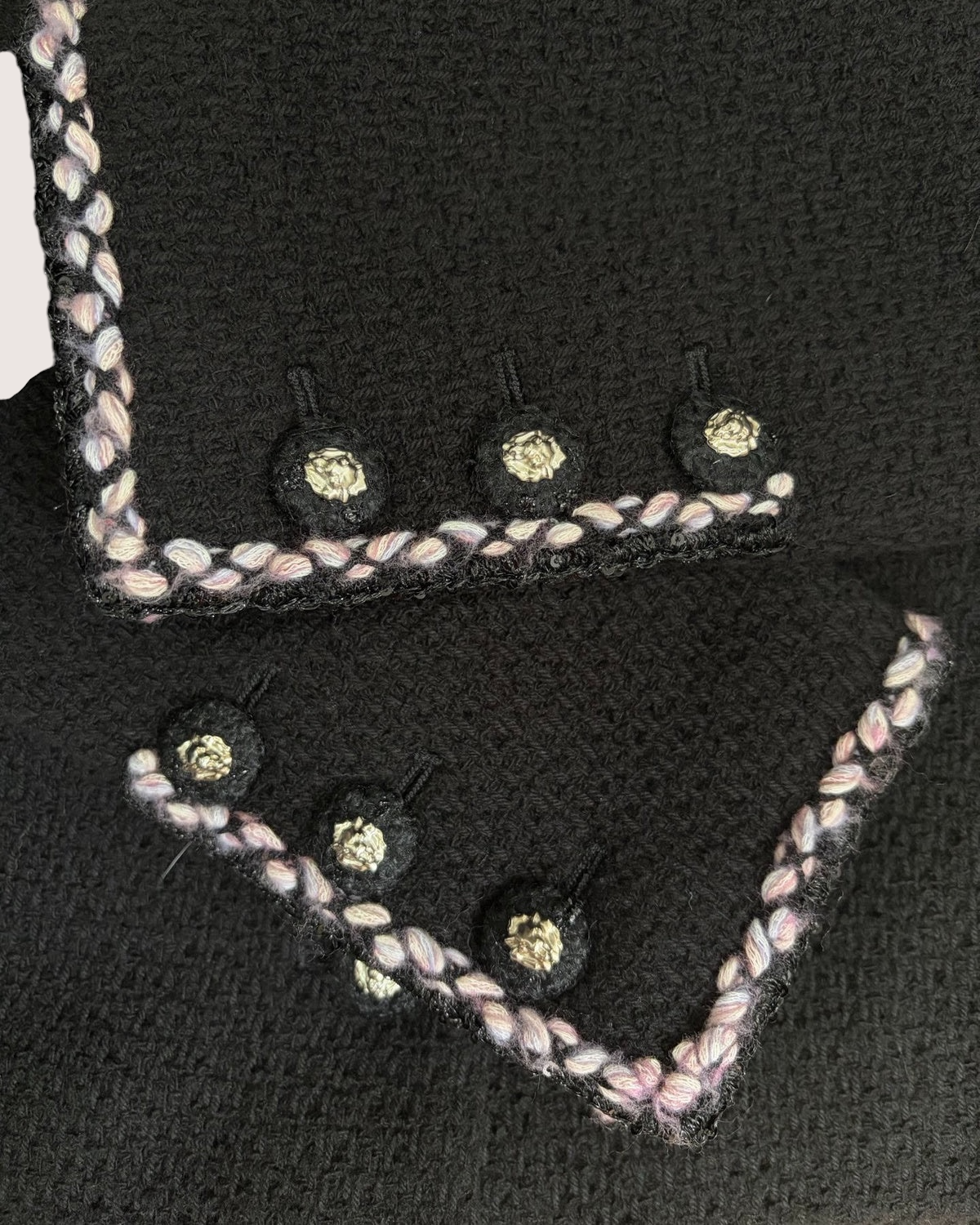 Chanel 24K Tweed Naval-Collar Jacket Black FR 36