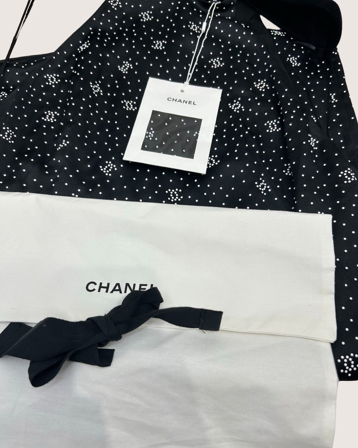 Chanel 24B CC Dot Halter Mini Dress Black, White FR 36