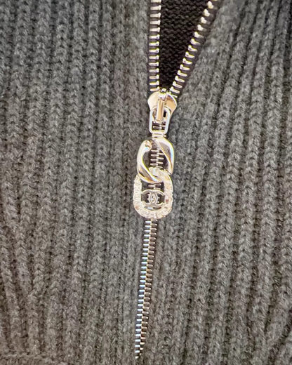 Chanel Knit Zip-Up Collared Vest - view 3