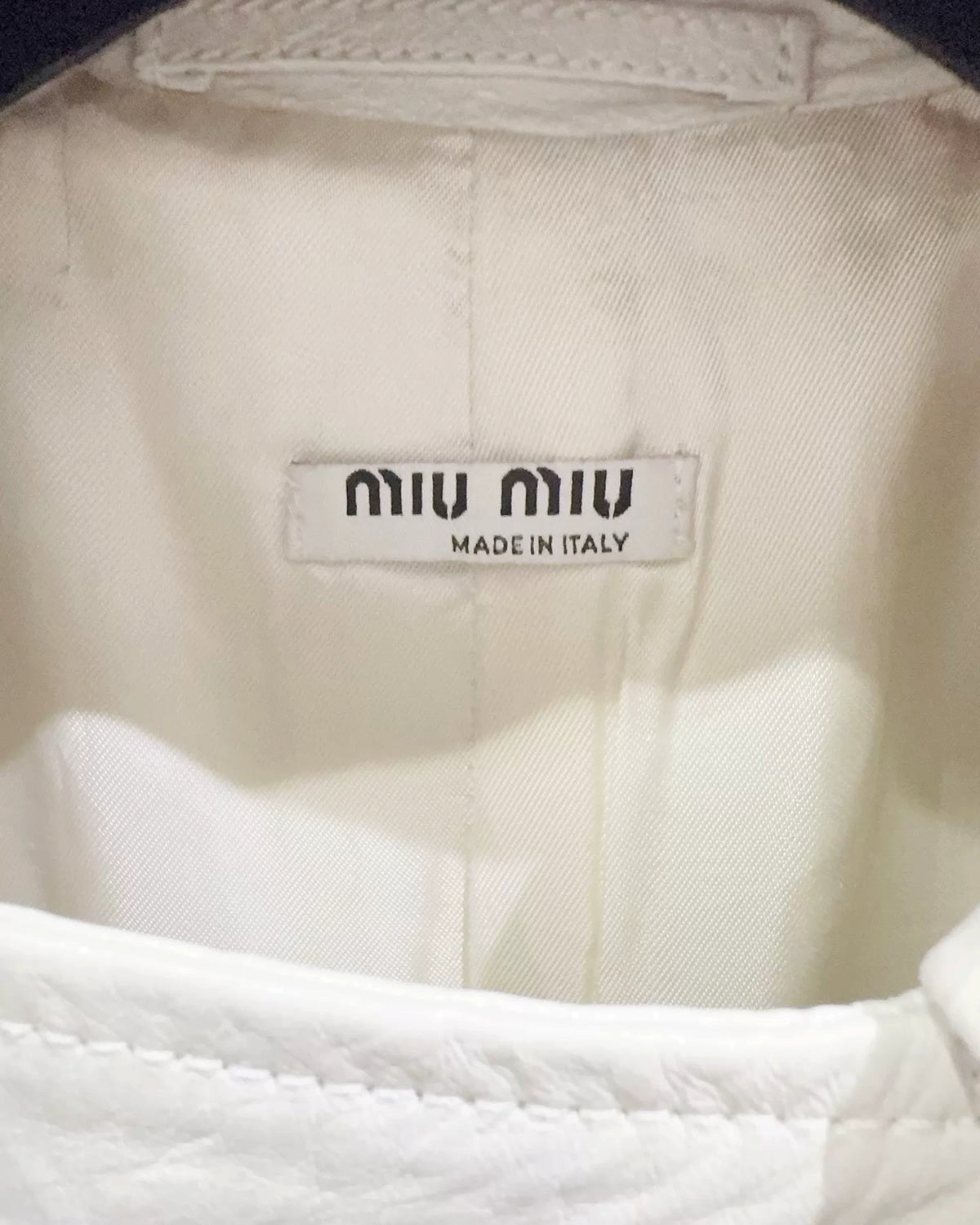 Miu Miu Leather Trench Coat Beige/Ecru FR 36