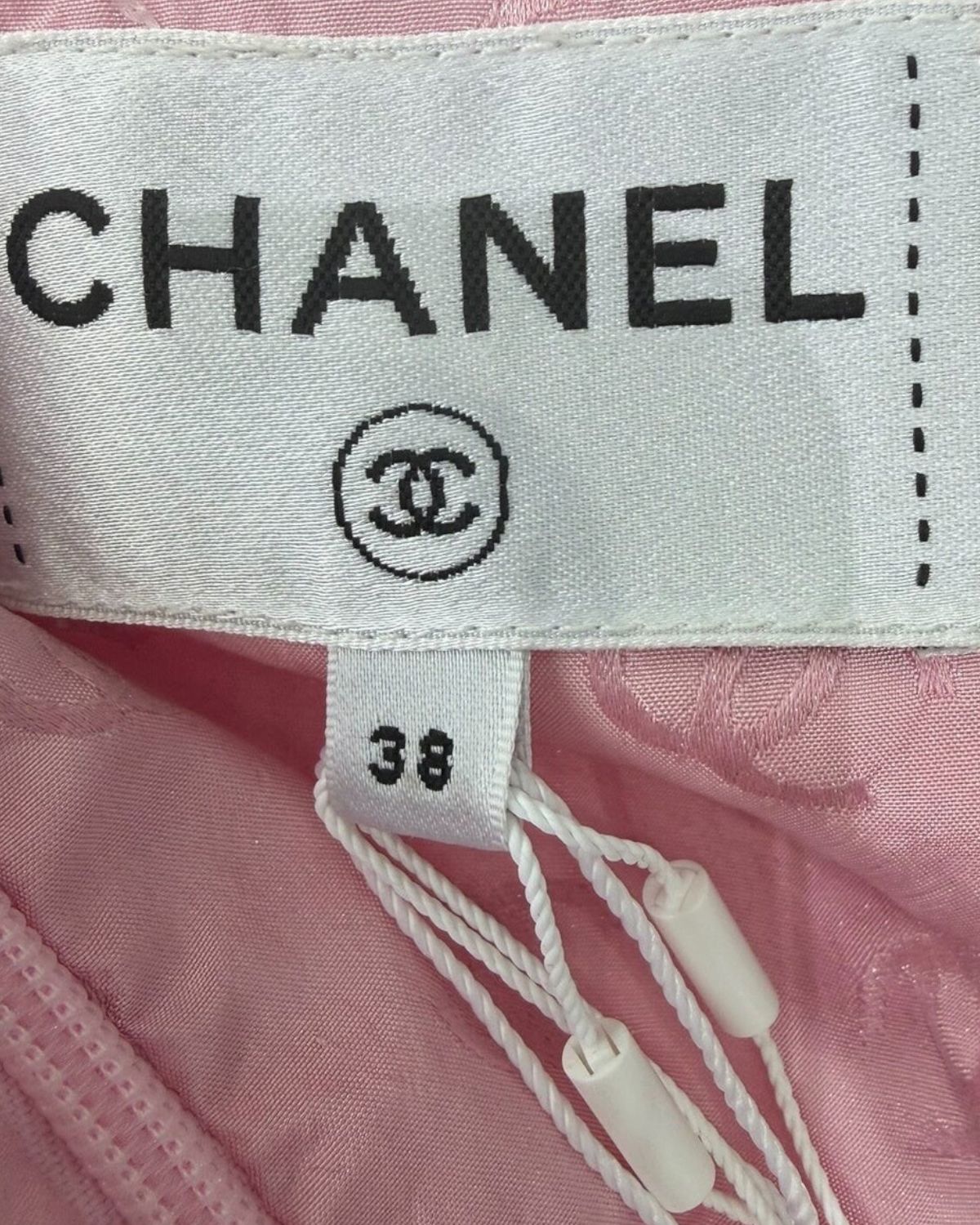 Chanel 26C Halter CC Jacquard Mini Dress Pink FR 38
