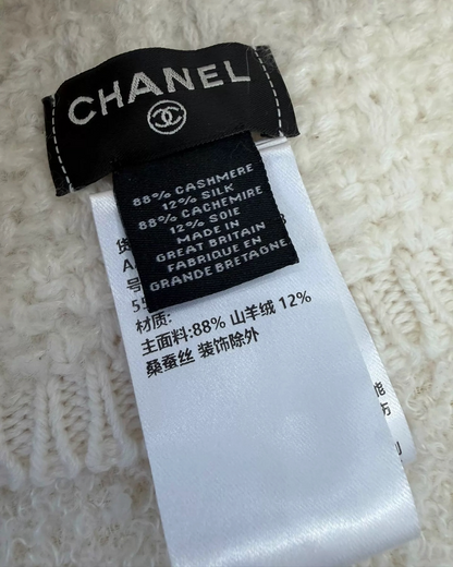 Chanel 24A Cashmere Gradient Hat White, Grey One Size