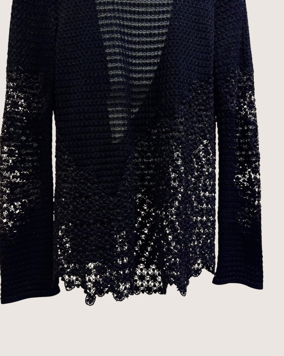 Chanel Crochet Lace Cardigan Black FR 34
