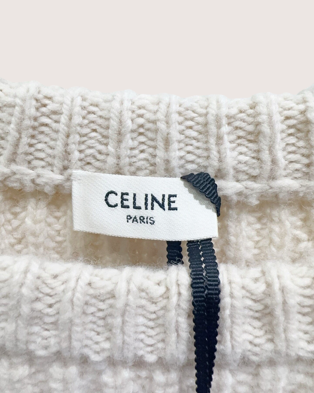 Celine Wool Striped Sweater Beige/Ecru, Burgundy, Green FR 34