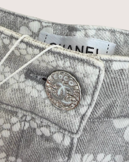 Chanel Coco Beach Wide-Leg Denim Jeans