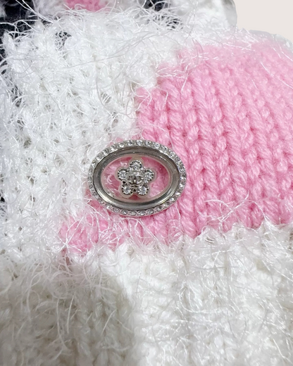 Chanel 23K Cashmere Floral Vest White, Black, Pink, Multicolor FR 34