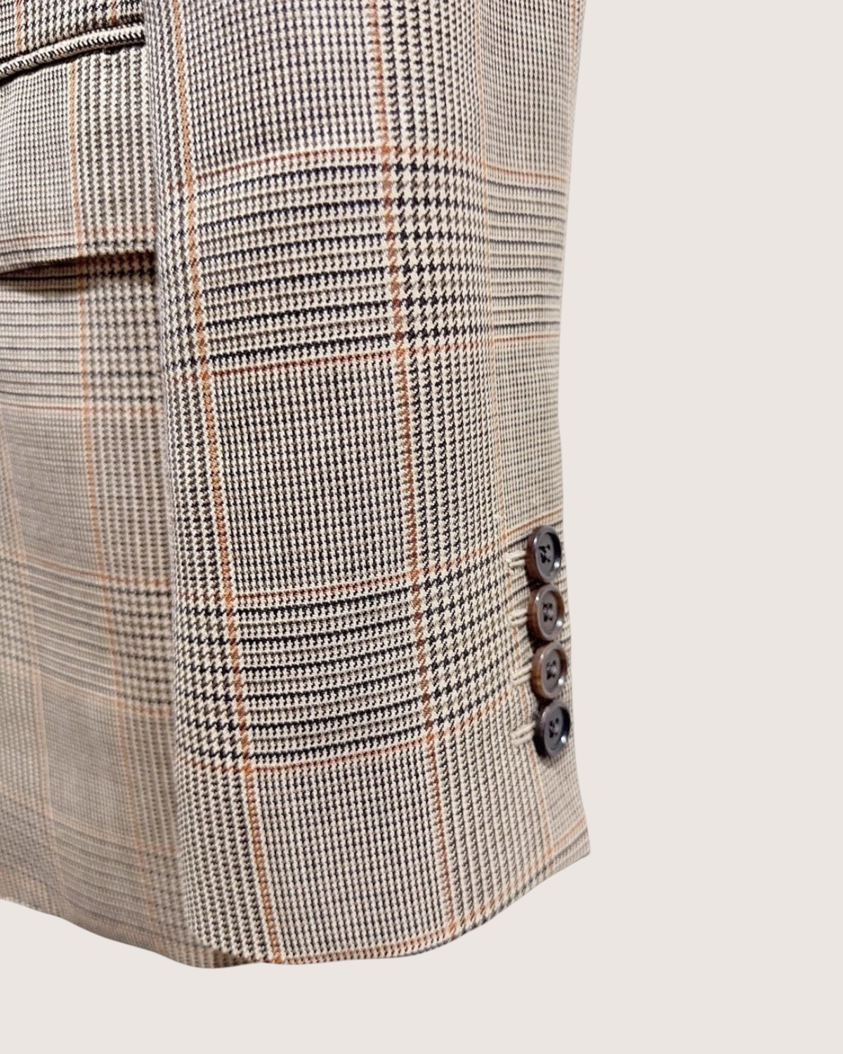 Celine Glen-Check Wool Jacket Beige/Ecru, Grey, Multicolor