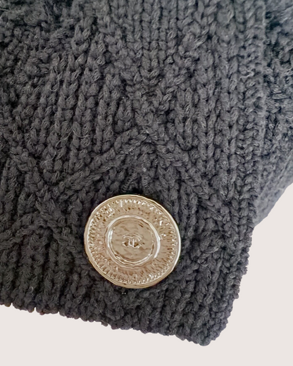 Chanel 25P Openwork Cardigan Black FR 38
