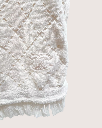 Chanel Hooded Fringe Terry Mini Dress Beige/Ecru FR 36