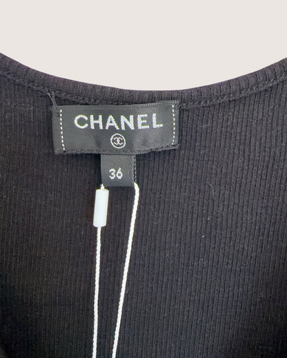Chanel 19A Graffiti Logo Top Black, Gold FR 36
