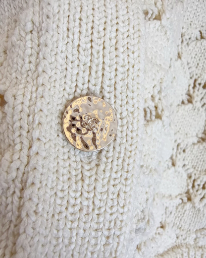 Chanel 26M Coco Beach Crochet Openwork Cardigan Beige/Ecru FR 38
