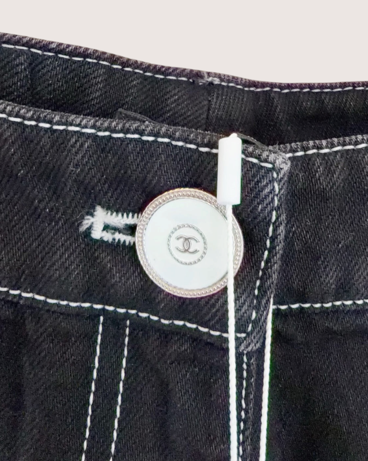 Chanel 23B Denim Flare Jeans Black FR 34