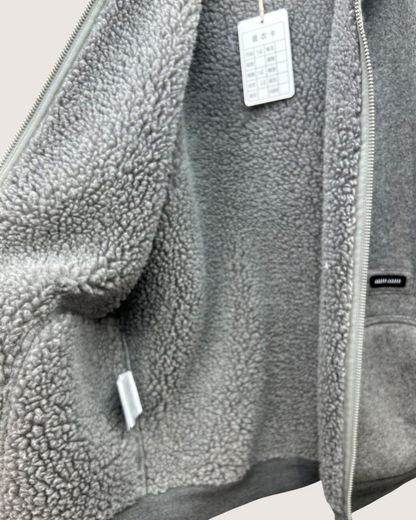 Miu Miu Wool Fleece-Lined Hooded Jacket Grey IT 38