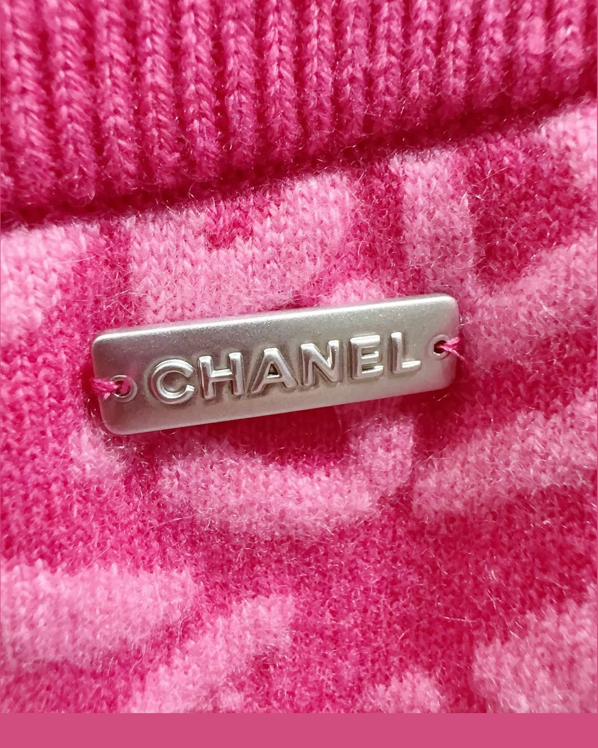 Chanel Logo Cashmere Trousers Pink FR 34