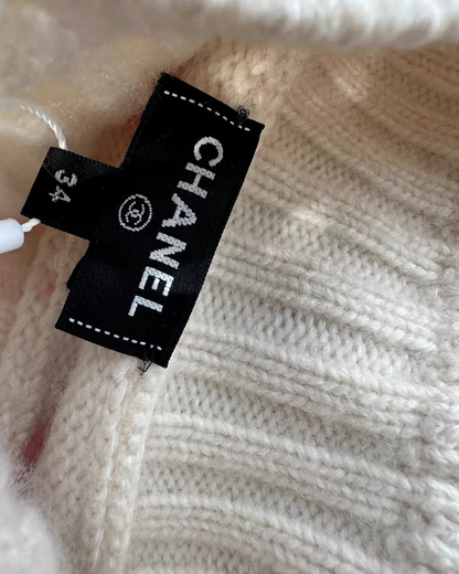Chanel 22N Coco Neige ‘5’ Print Cashmere Sweater