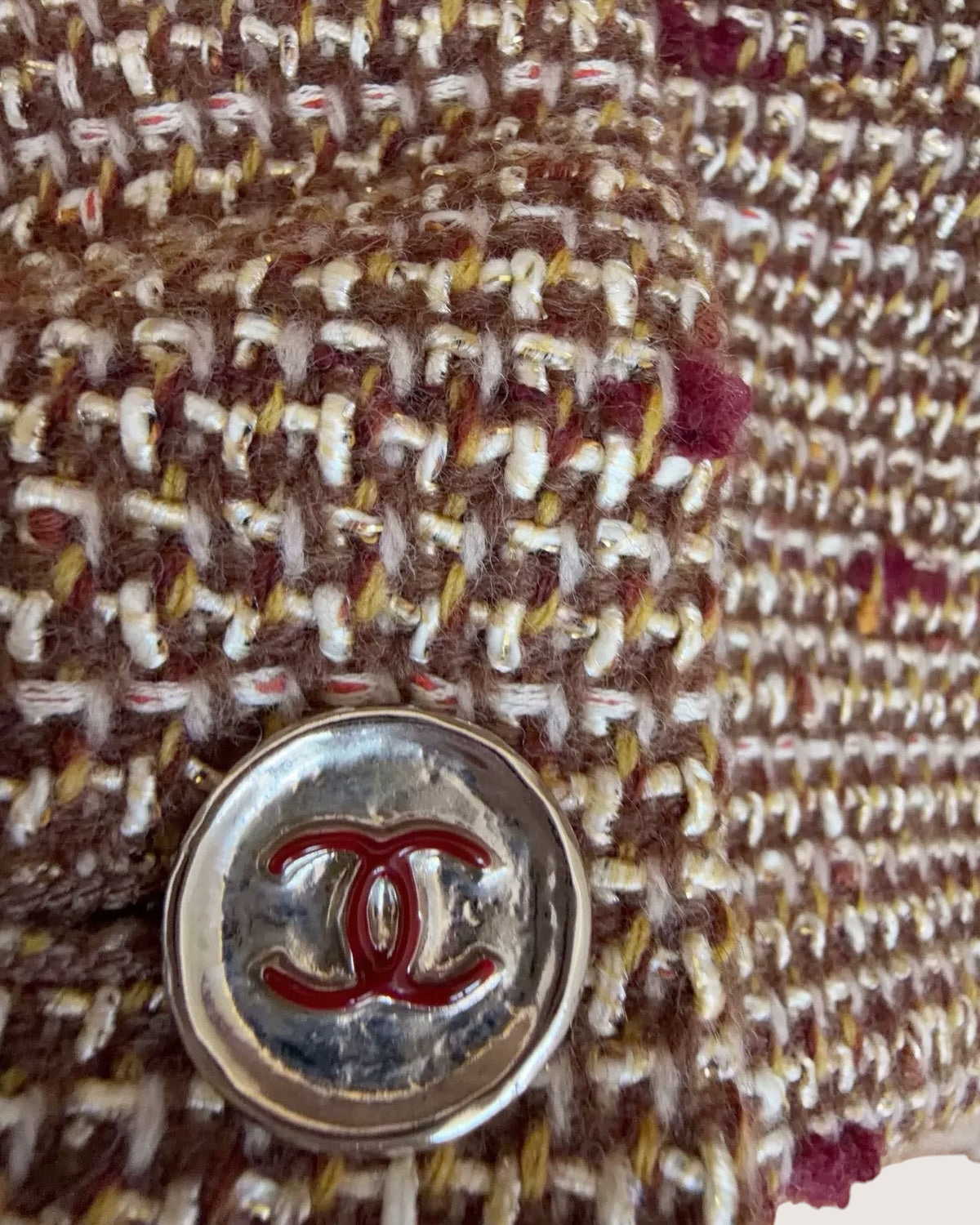 Chanel 23A Tweed Vest Brown, Burgundy FR 36