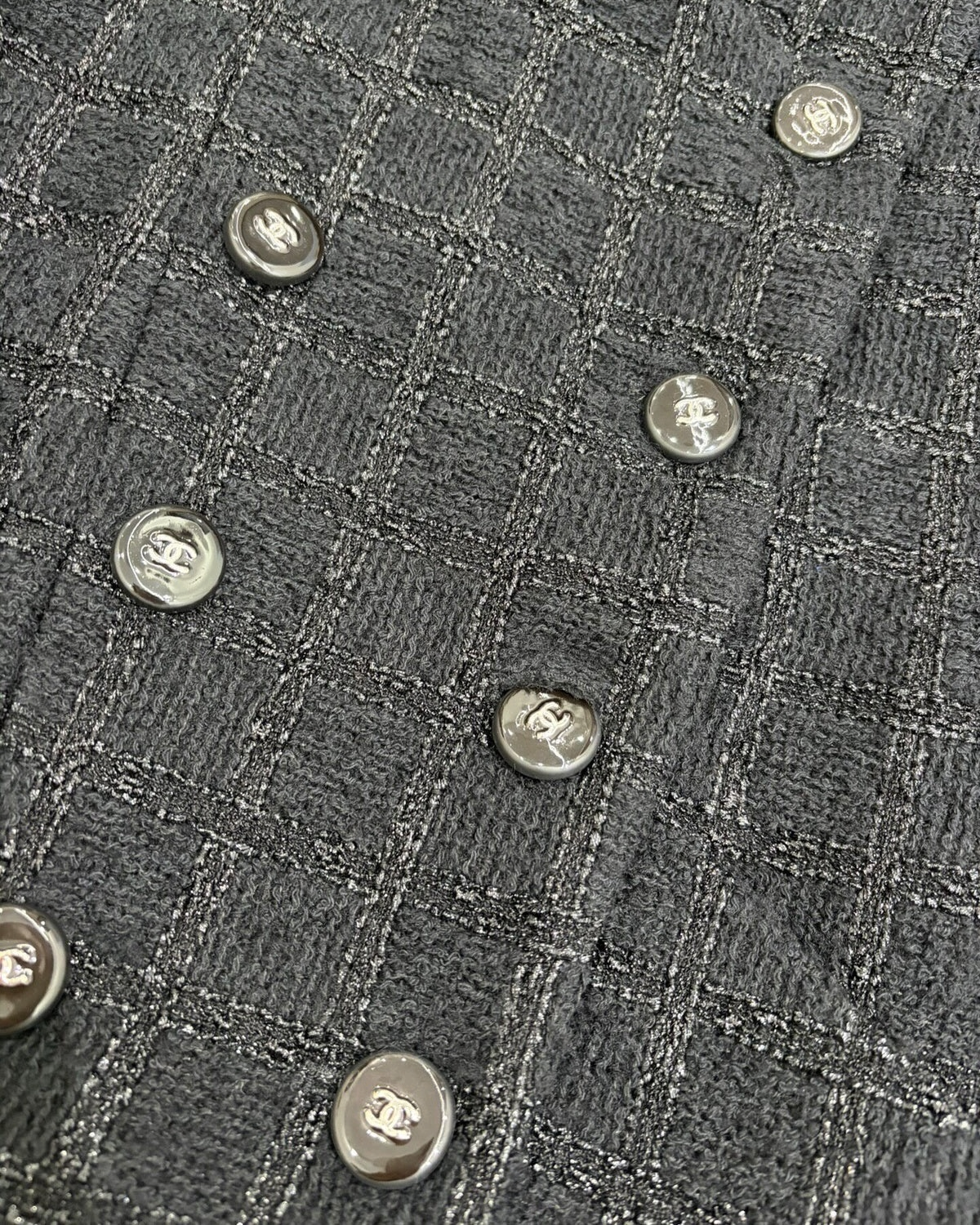Chanel 24K Tweed Cropped Jacket Black, Grey FR 36