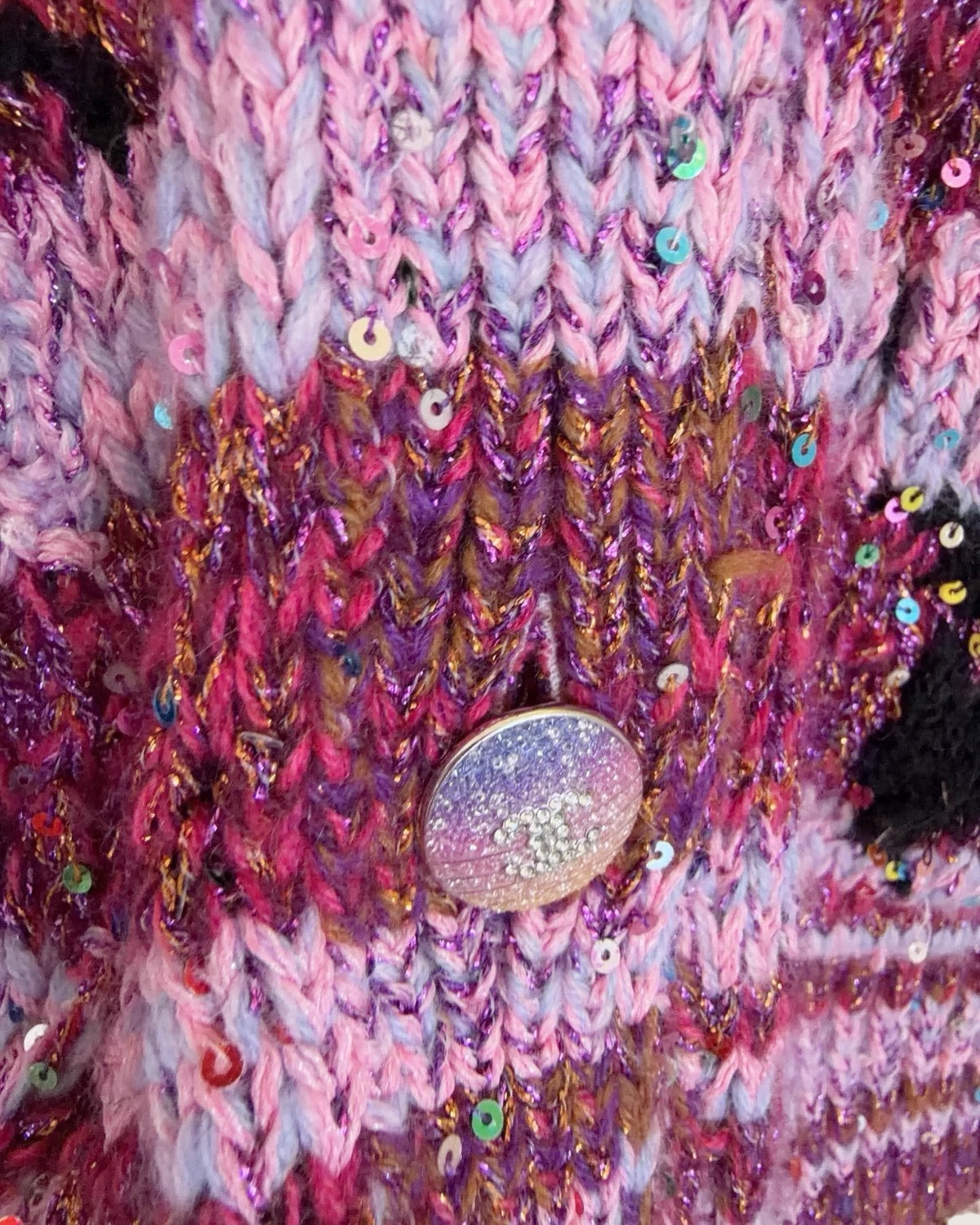 Chanel 24C Los Angeles Palm Stripped Cashmere Cardigan