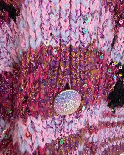 Chanel 24C Los Angeles Palm Stripped Cashmere Cardigan